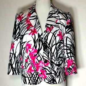 Graphic Floral Print Blazer